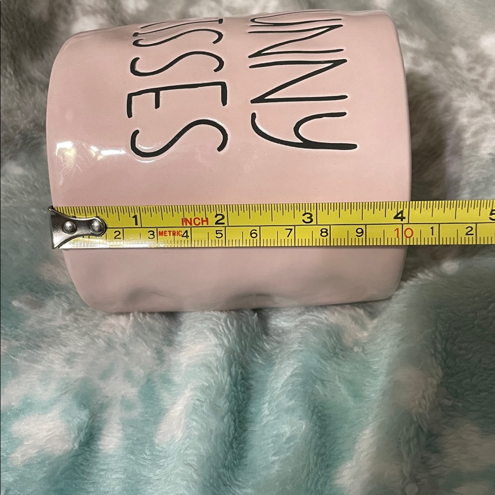 Rae Dunn Inspired Bunny Kisses Pink Ceramic Jar Like New - Picture 6 of 8
